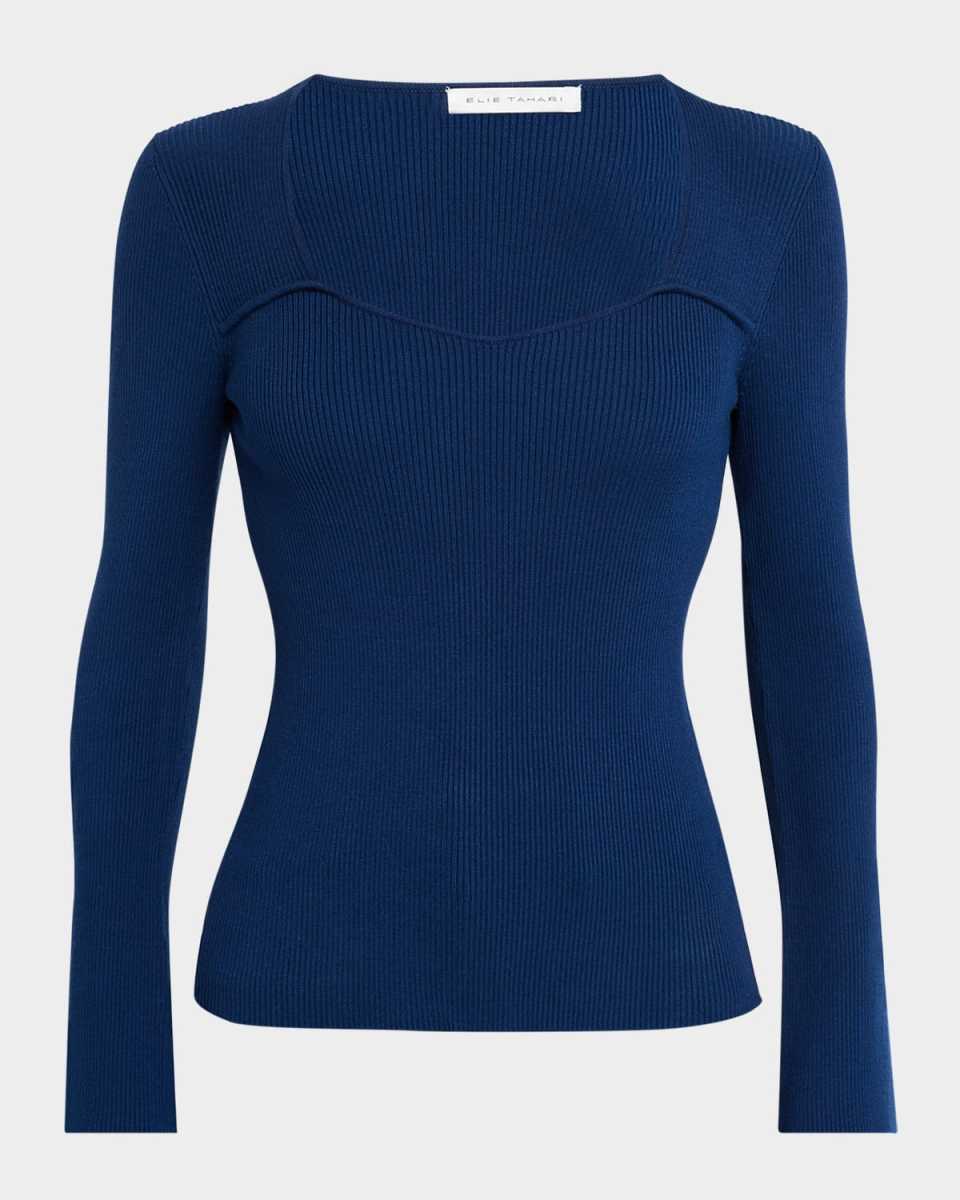 The Sydney Ribbed Sweetheart Sweater
